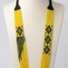 Handmade Yellow Black Beaded Statement Necklace and Earrings Set