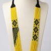 Handmade Yellow Black Beaded Statement Necklace and Earrings Set