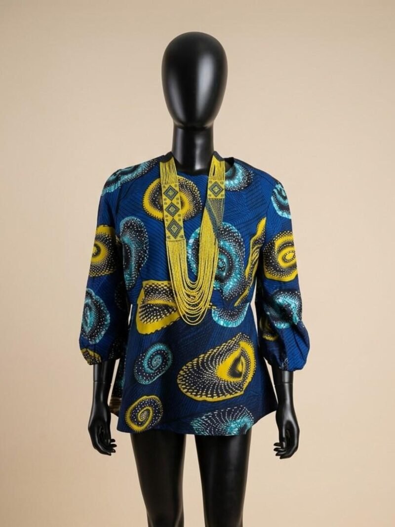 Handmade Yellow Black Beaded Statement Necklace and Earrings Set