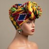 African Ankara Headwrap with matching earrings