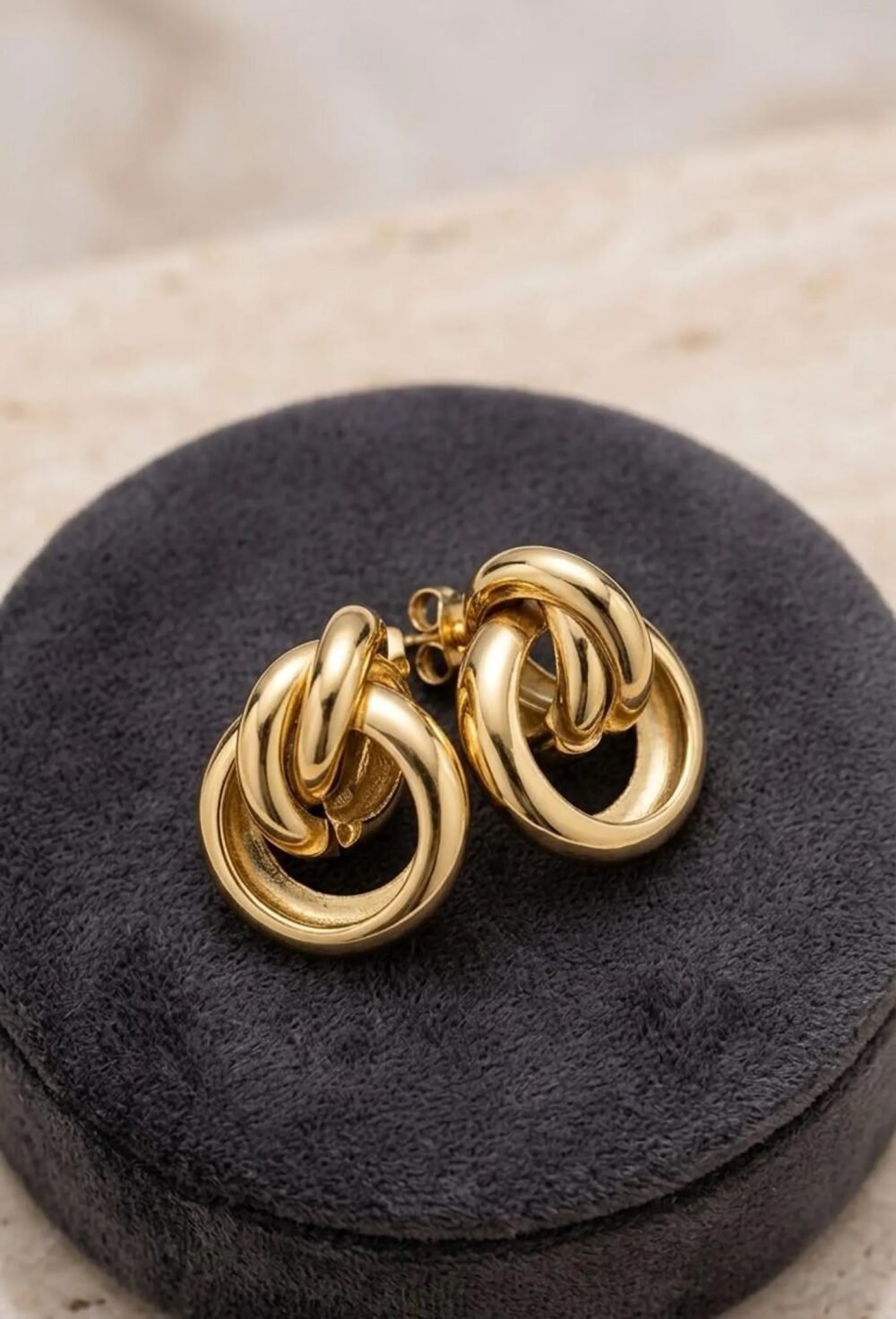 Bold Geometric Pendant Necklace Set | Gold Tone African Style Jewelry